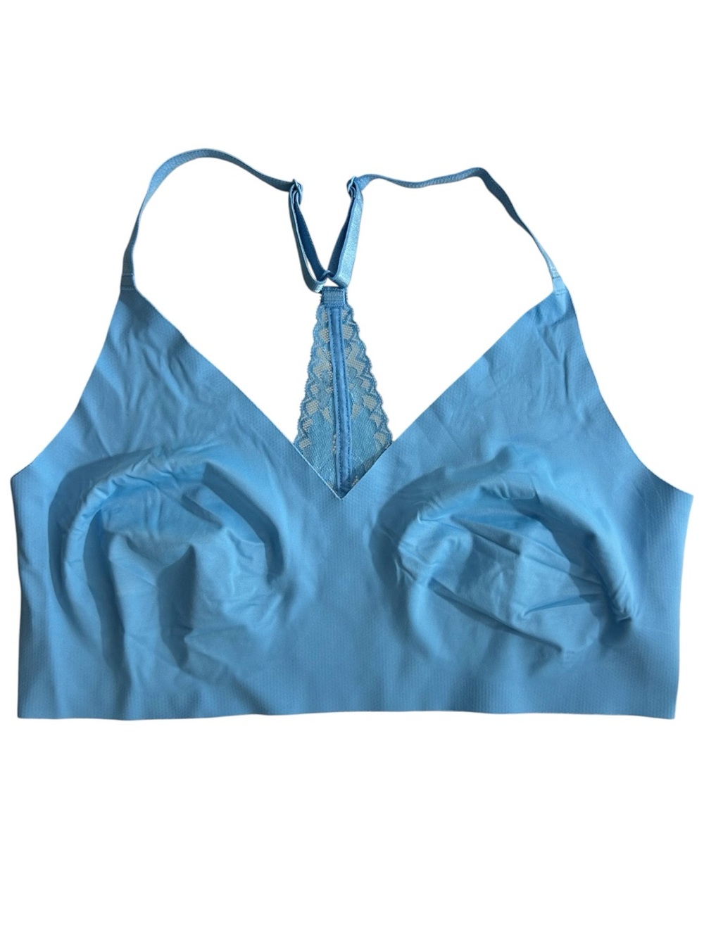 Victoria Secret Bralette Lace Racerback Wireless Blue Size Large